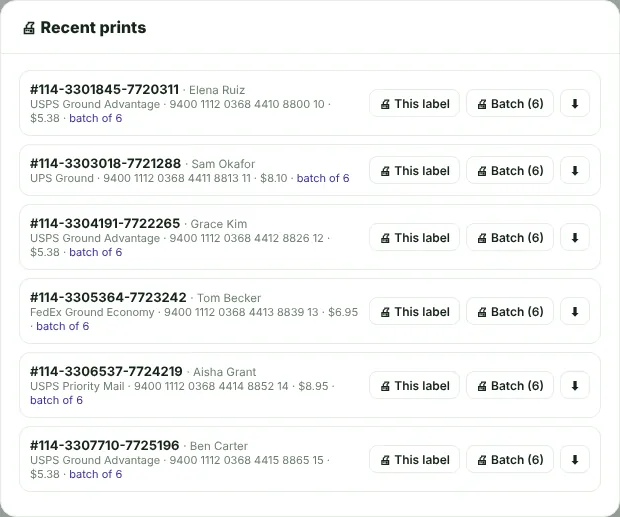 Recent prints