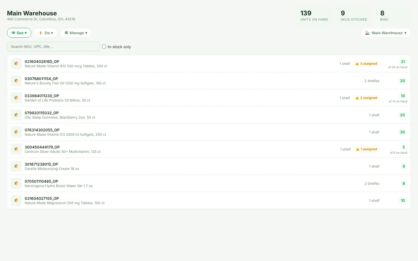 Stock list